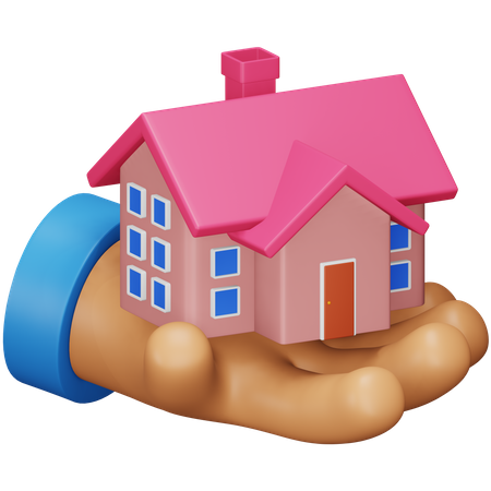 Casa de mãos dadas  3D Icon