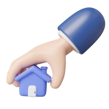 Mão segurando casa  3D Icon
