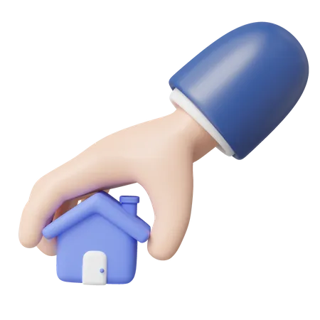 Mão segurando casa  3D Icon
