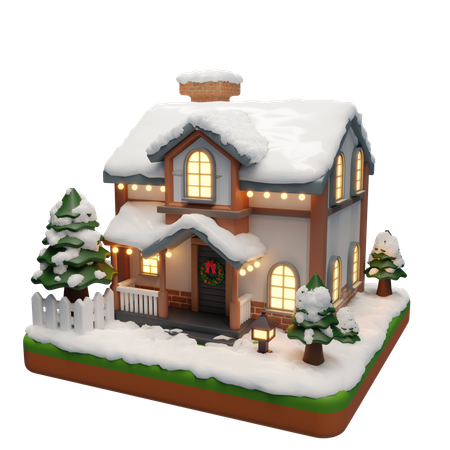 Casa de navidad  3D Icon