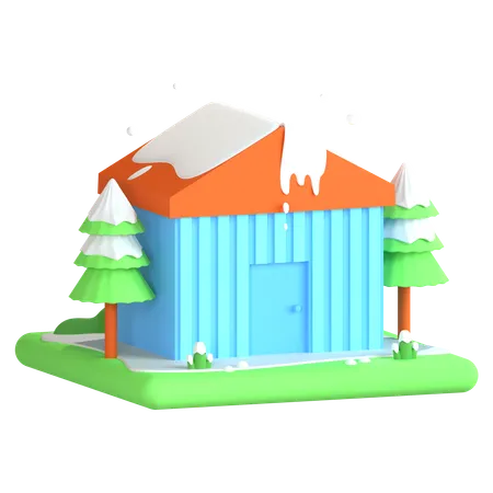 Casa de nieve  3D Icon