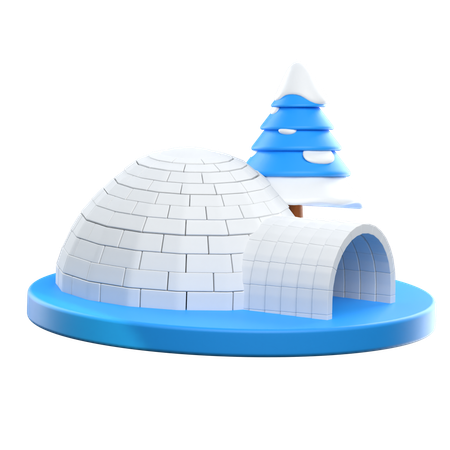 Casa de nieve  3D Icon