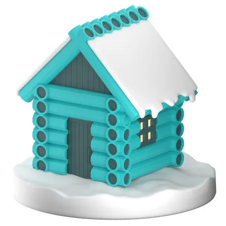 Casa de nieve  3D Icon