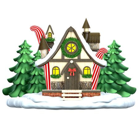 Casa de nieve  3D Icon