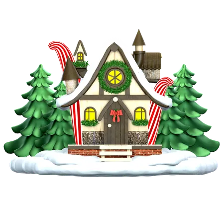 Casa de nieve  3D Icon