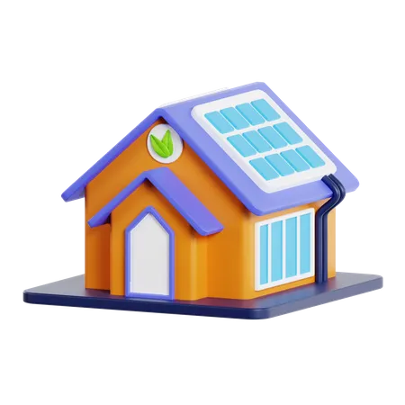 Casa de paneles solares  3D Icon