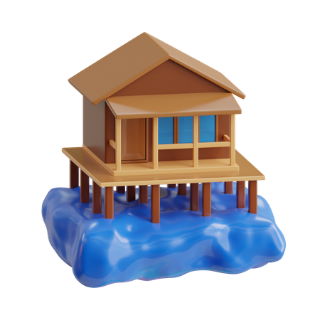 Casa en la playa  3D Icon