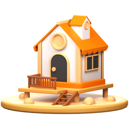 Casa de praia  3D Icon