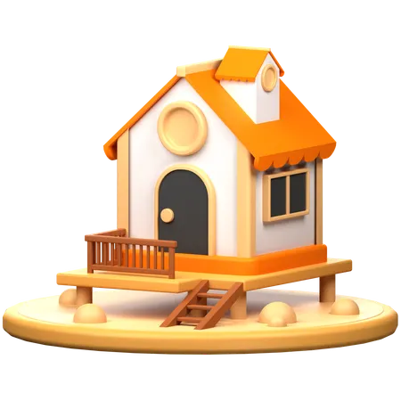 Casa de praia  3D Icon