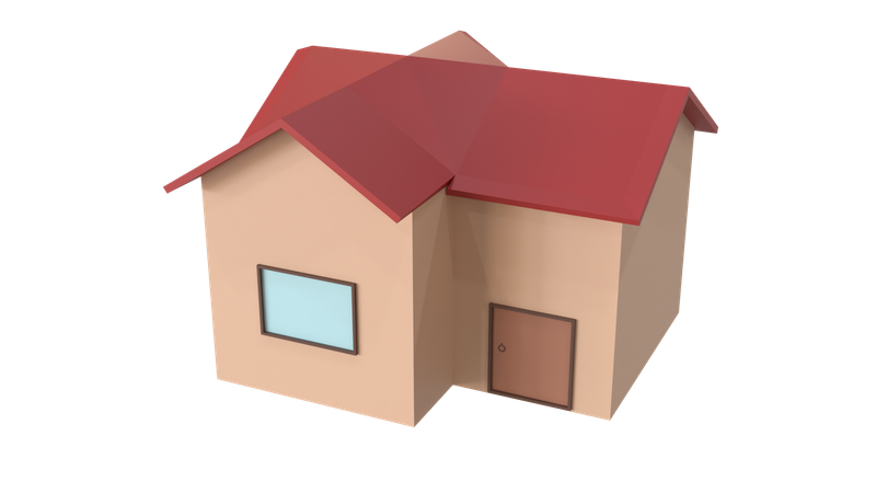 Casa com telhado cruzado  3D Icon