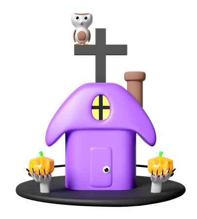 Casa de terror  3D Icon