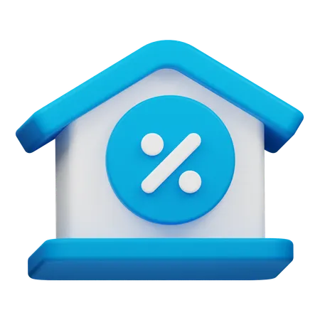 Descuento de casa  3D Icon