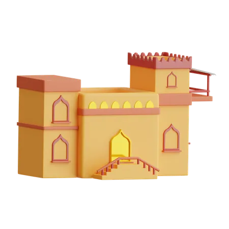 Casa no deserto  3D Icon