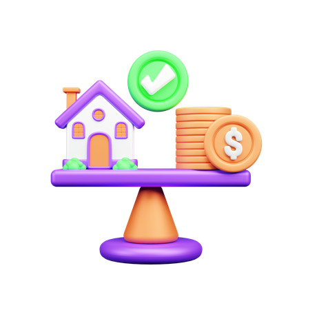 Casa e dinheiro  3D Icon