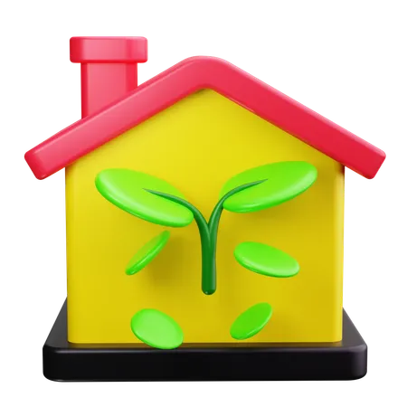 Casa ecológica  3D Icon