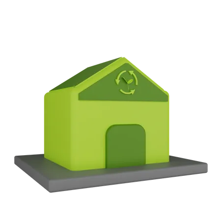 Casa ecología  3D Icon