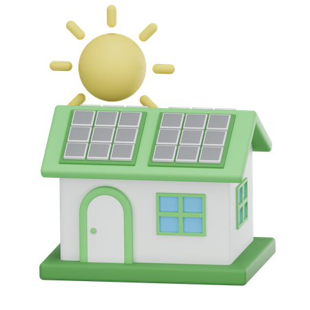 Casa ecológica  3D Icon