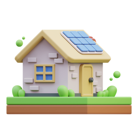 Casa ecológica  3D Icon