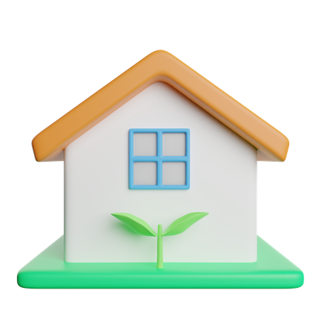 Casa ecológica  3D Icon