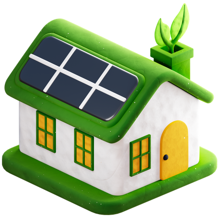 Casa ecológica  3D Icon
