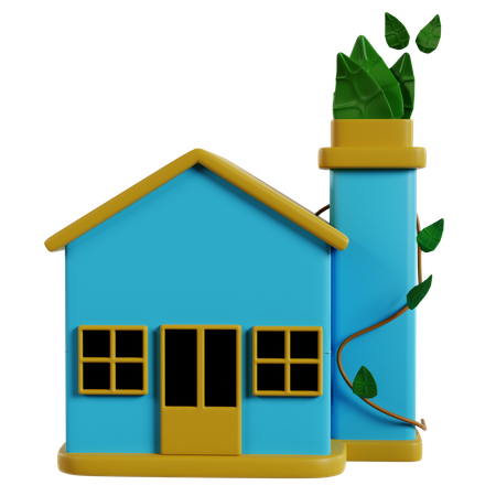 Casa ecológica uma ilustração  3D Icon