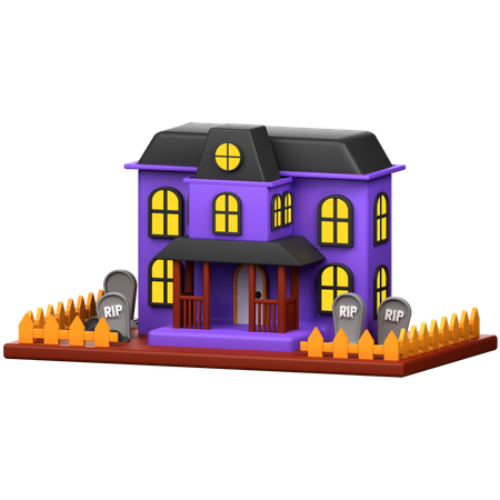 Casa embrujada  3D Icon
