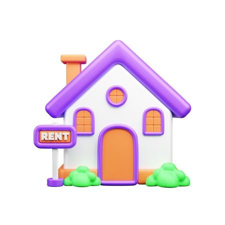 Casa en alquiler  3D Icon