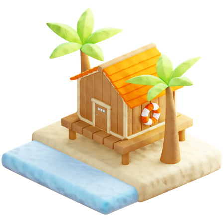 Casa en la playa  3D Icon