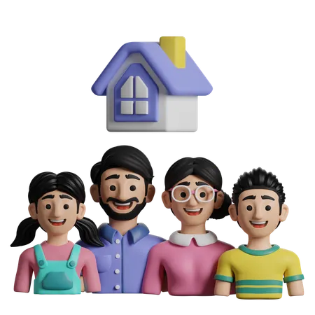 Casa de família  3D Icon