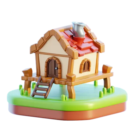 Casa de fantasía  3D Icon