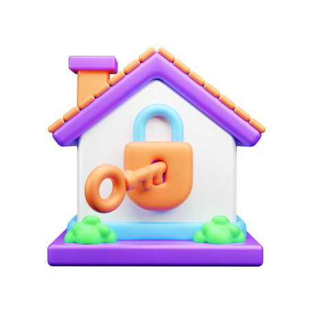 Fechadura de casa  3D Icon