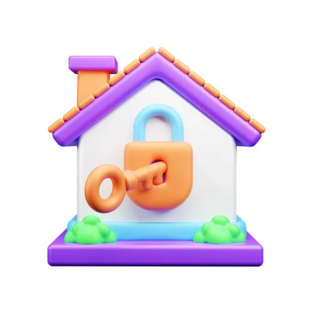 Fechadura de casa  3D Icon