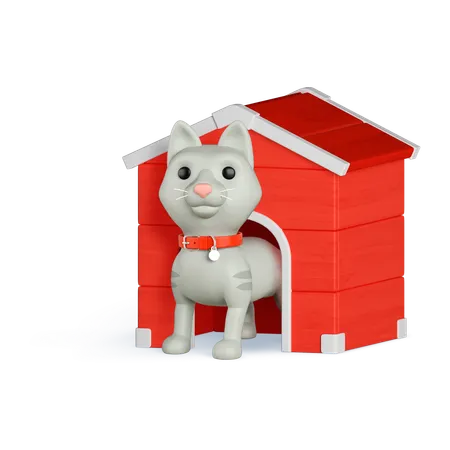 Casa de gato  3D Icon