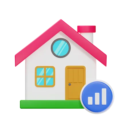 Gráfico de casa  3D Icon