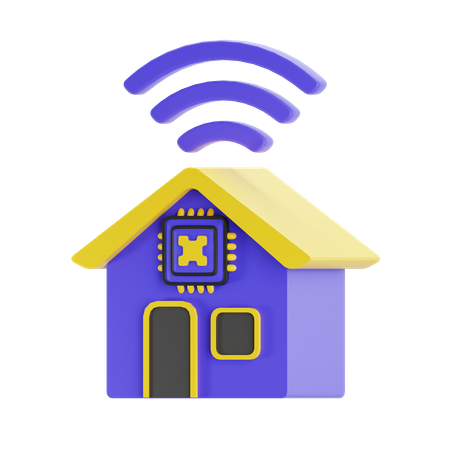 Casa inteligente com IA  3D Icon