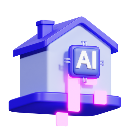 Casa inteligente Ai  3D Icon