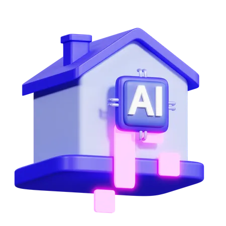 Casa inteligente Ai  3D Icon