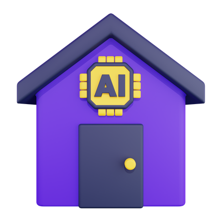 Casa inteligente com inteligência artificial  3D Icon