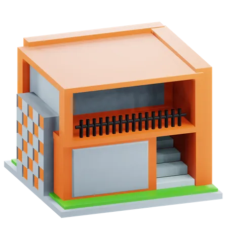 Casa minimalista  3D Icon