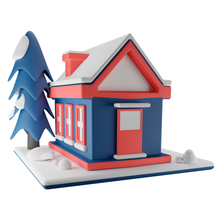 Casa de nieve  3D Illustration
