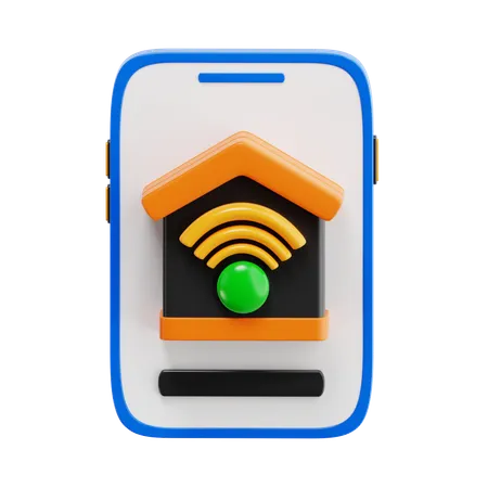 Teléfono inteligente en casa  3D Icon