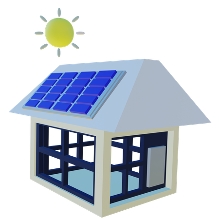 Casa solar  3D Icon