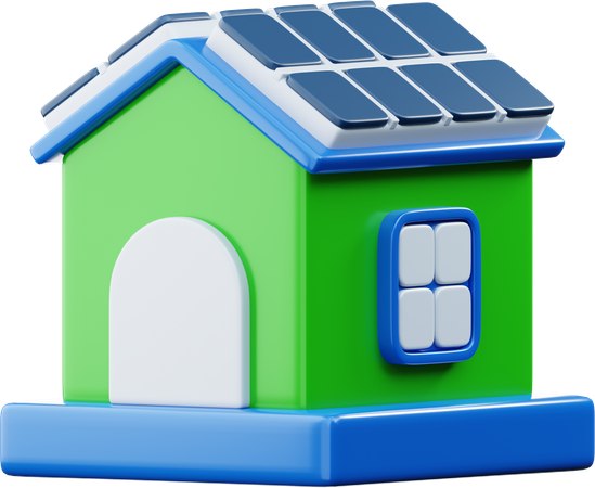 Casa solar  3D Icon