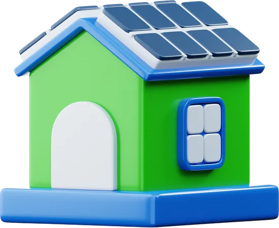 Casa solar  3D Icon