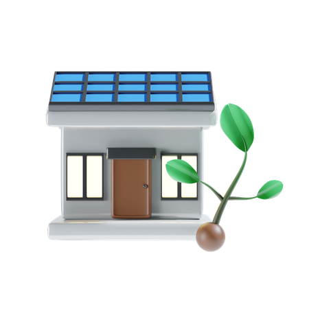 Casa solar  3D Icon