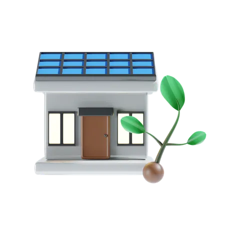 Casa solar  3D Icon