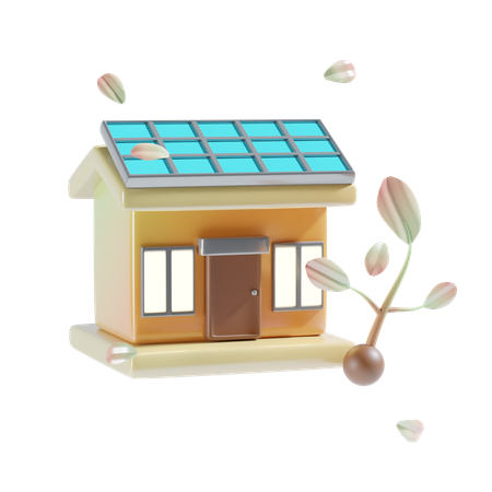 Casa solar  3D Icon