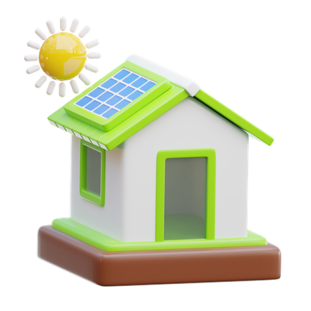 Casa solar  3D Icon