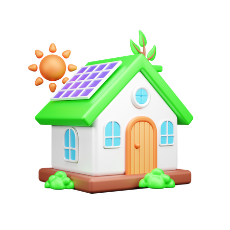 Casa solar  3D Icon