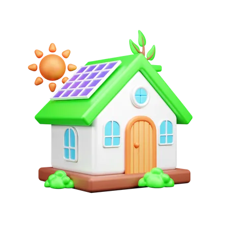 Casa solar  3D Icon